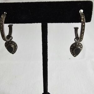 vintage 925 silver earring with exchangeable charms needs backs
